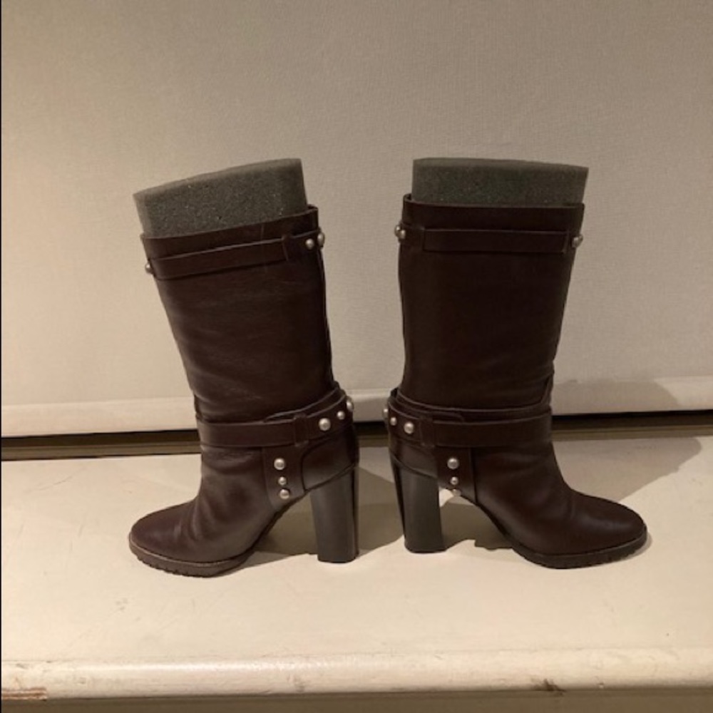 Ralph Lauren Patrice chocolate brown high heel booties